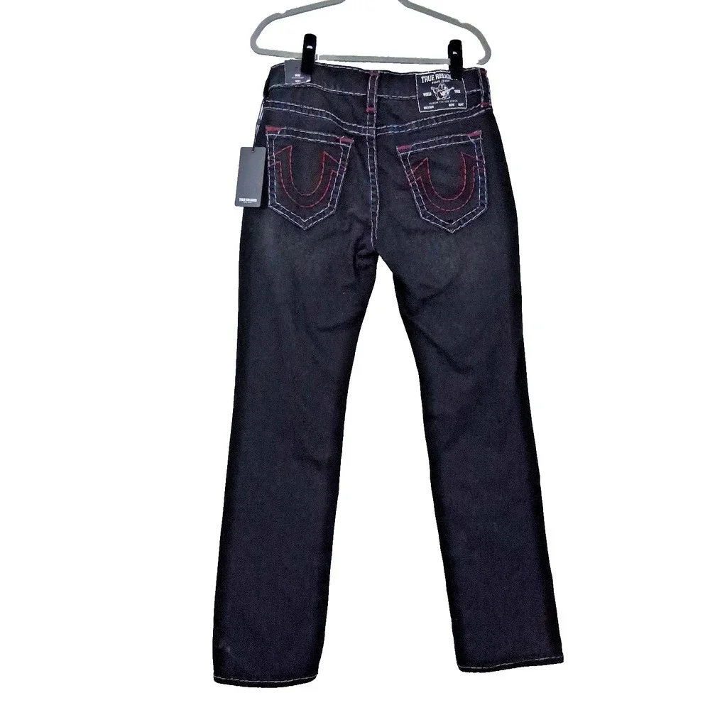 True Religion World Tour Ricky Relaxed Straight Jeans Black 31 NWT